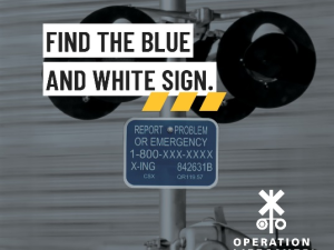 A crossing indicator with an ENS sign