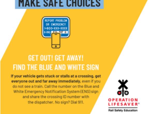 Contains text about getting out of your vehicle and finding the ENS sign